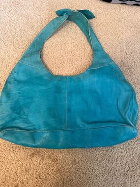 Women’s Teal Leather Hobo Bag